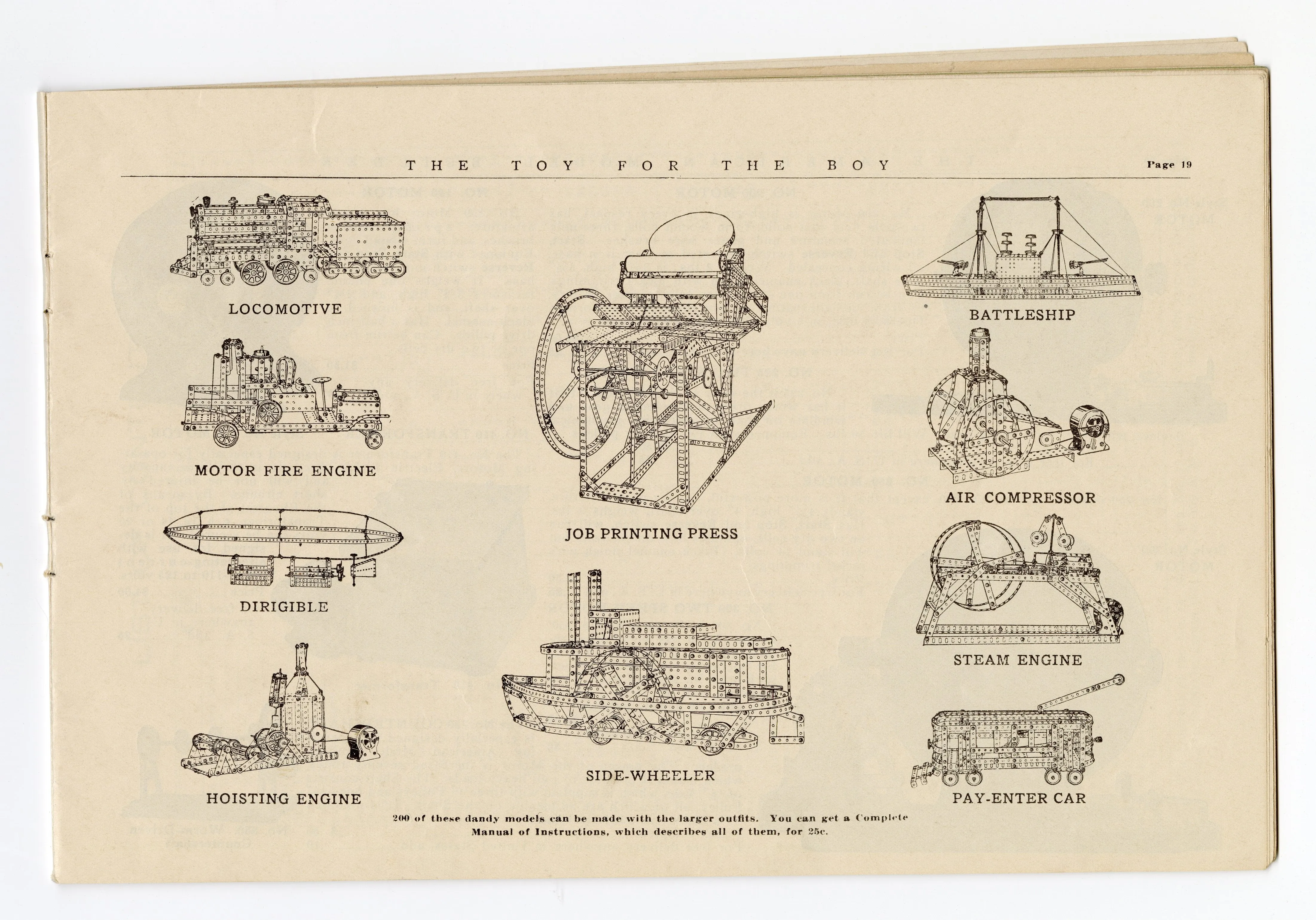 1914 Antique AMERICAN MODEL BUILDER Toy Kit Instruction Book, Outfit No. 1 || Dayton, Ohio