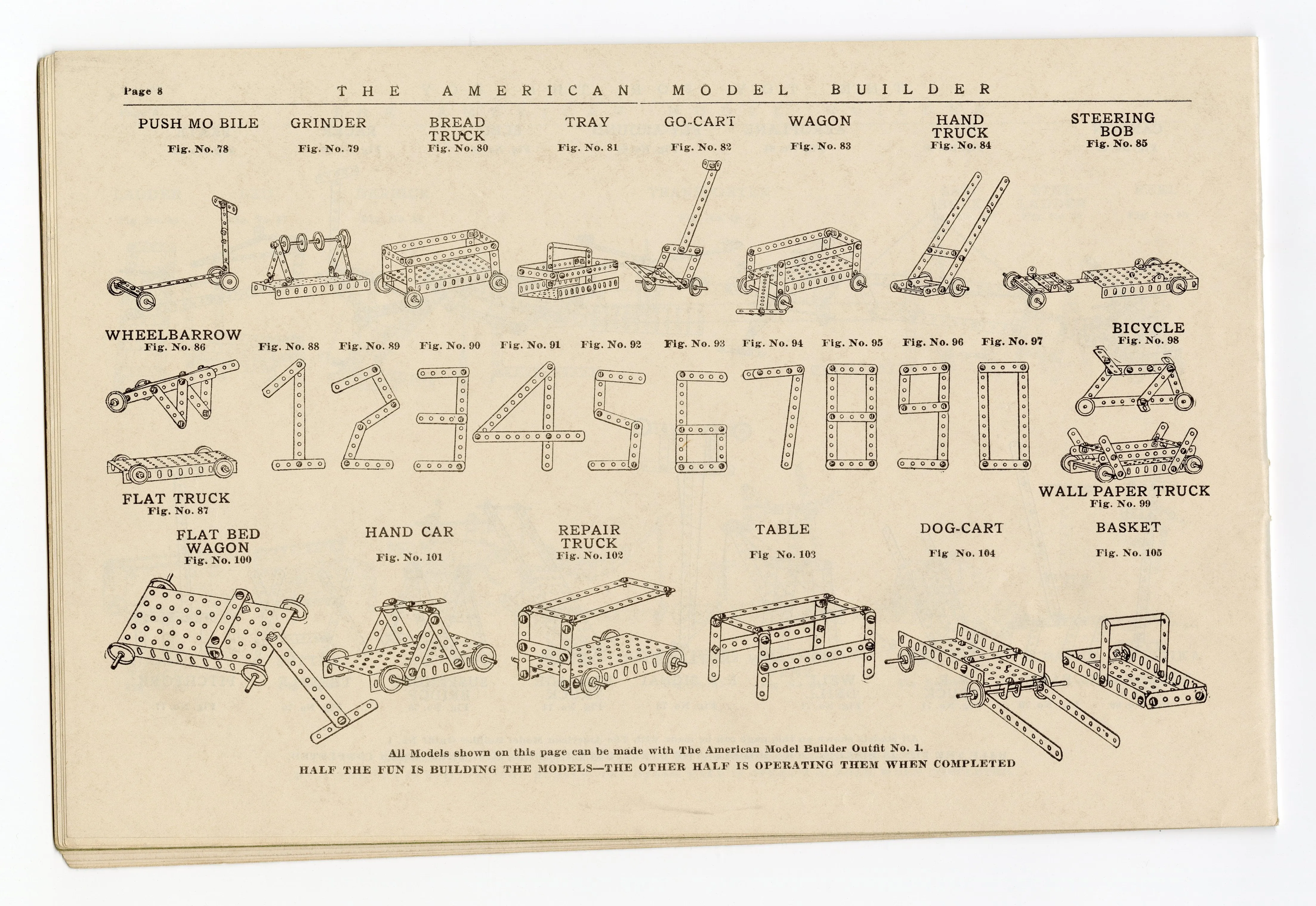 1914 Antique AMERICAN MODEL BUILDER Toy Kit Instruction Book, Outfit No. 1 || Dayton, Ohio