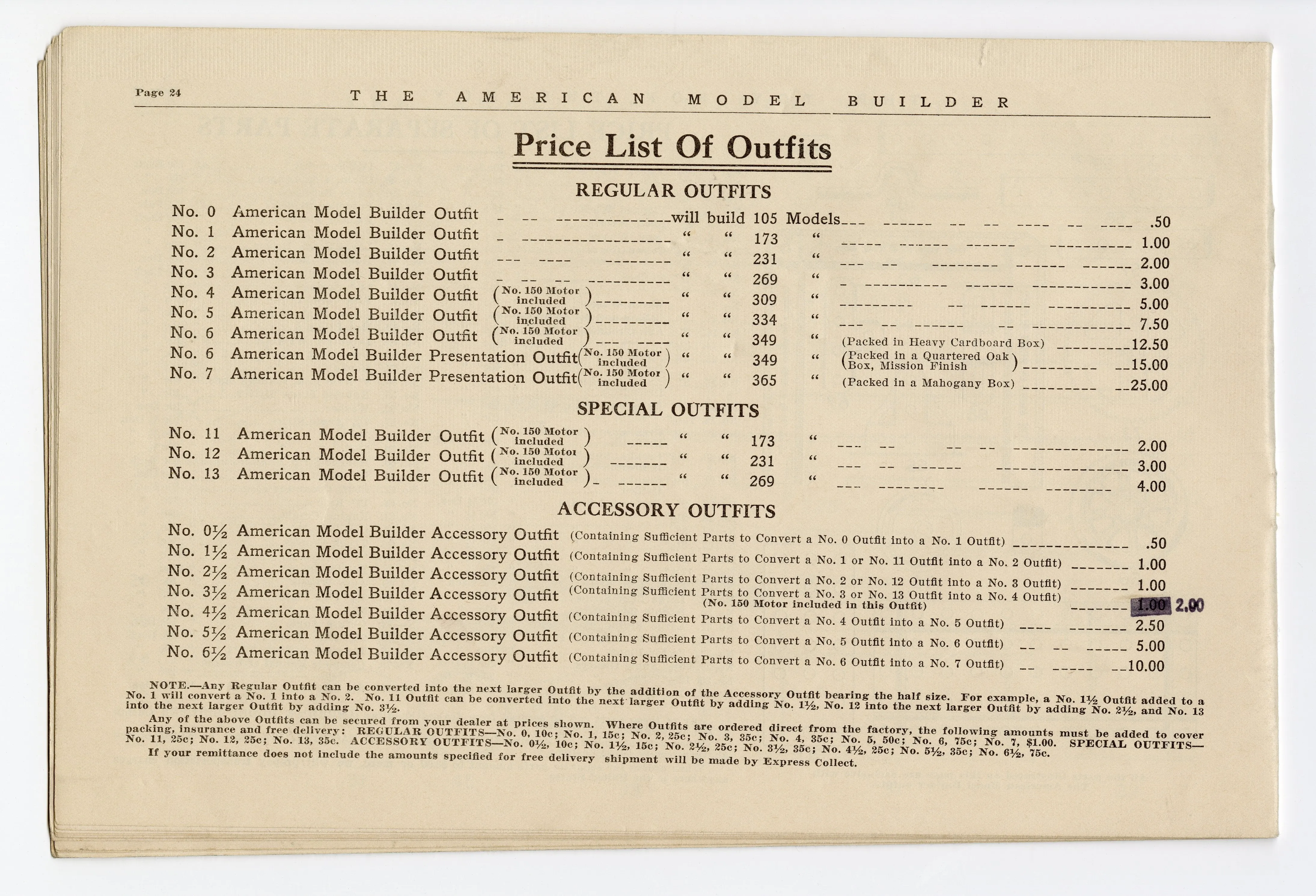 1914 Antique AMERICAN MODEL BUILDER Toy Kit Instruction Book, Outfit No. 1 || Dayton, Ohio