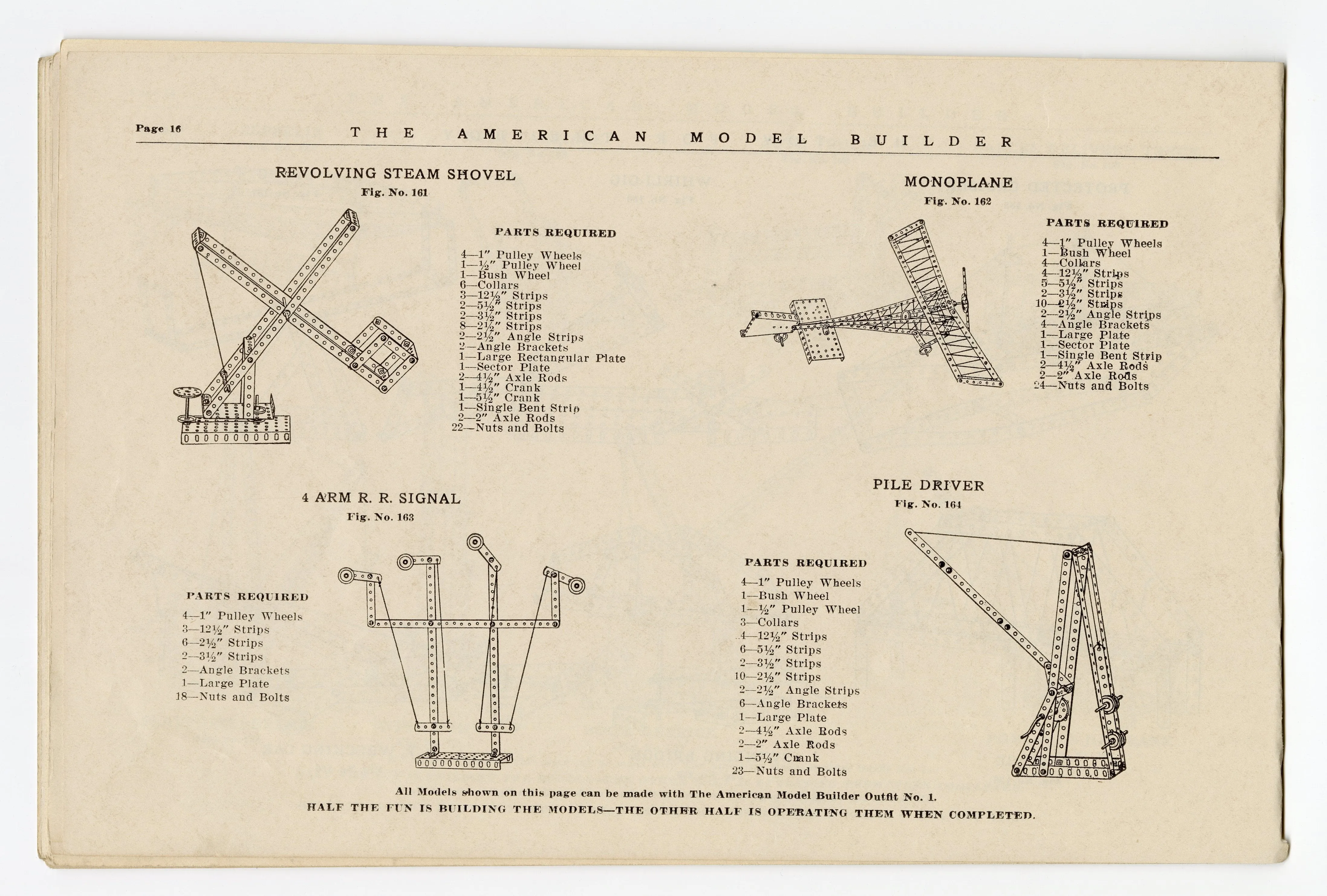 1914 Antique AMERICAN MODEL BUILDER Toy Kit Instruction Book, Outfit No. 1 || Dayton, Ohio