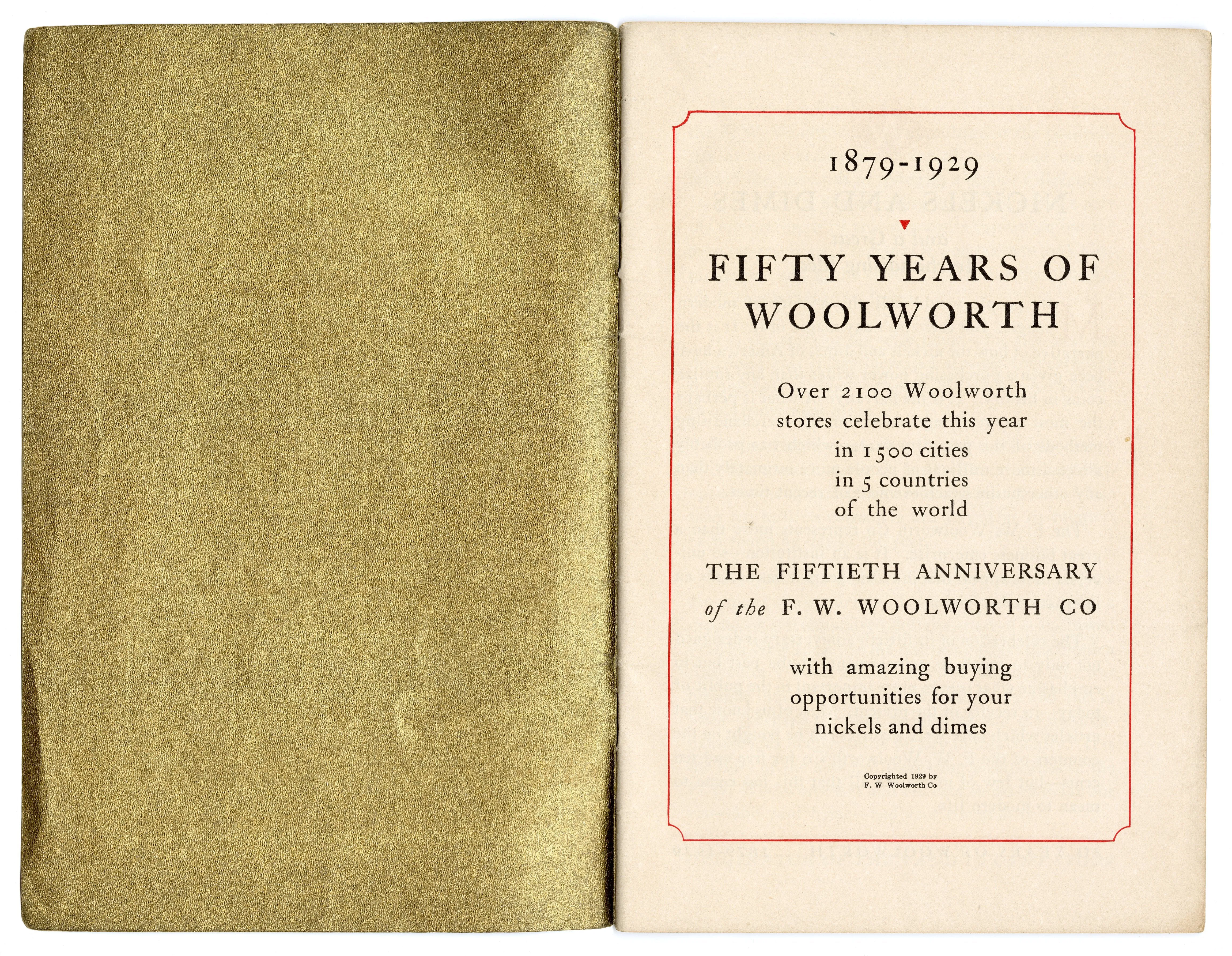 1929 Antique 50 YEARS OF WOOLWORTH Promotional Booklet, Vintage Fashion, Household