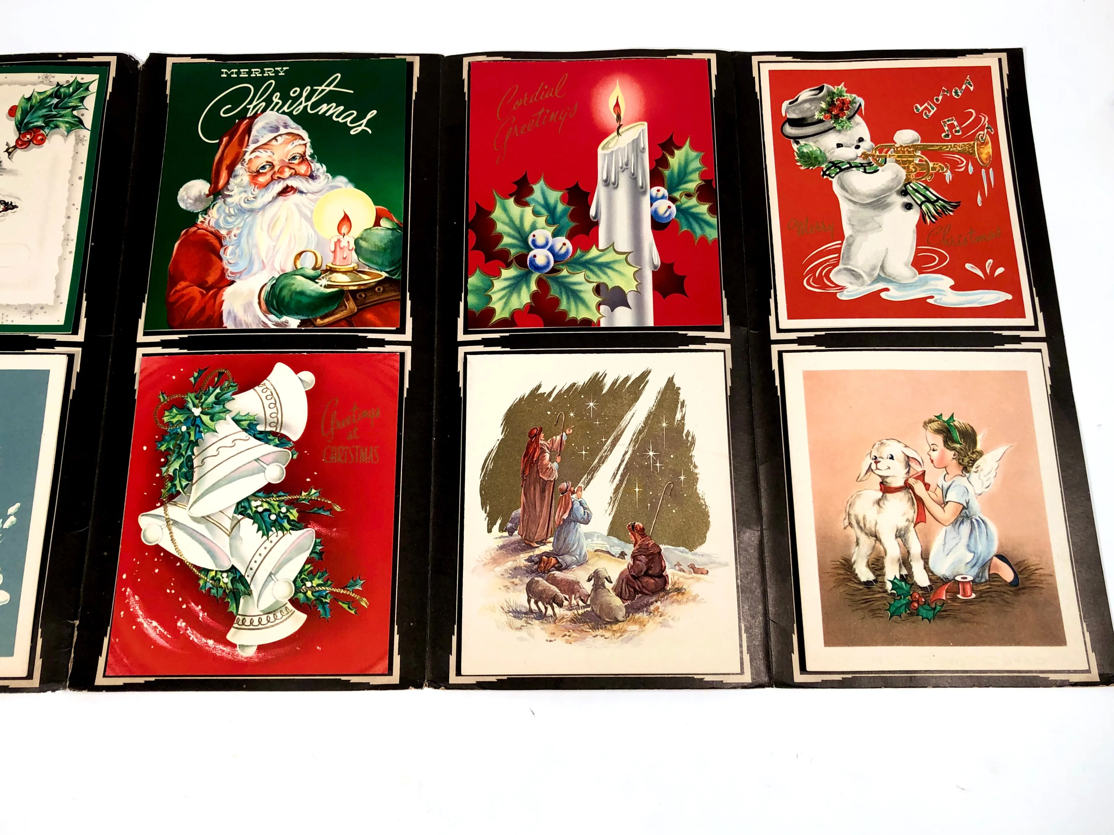 1950's Personalized CHRISTMAS CARDS Sample Book, Ten Designs, Embossed, Foil || Hye-Quality Card Co.