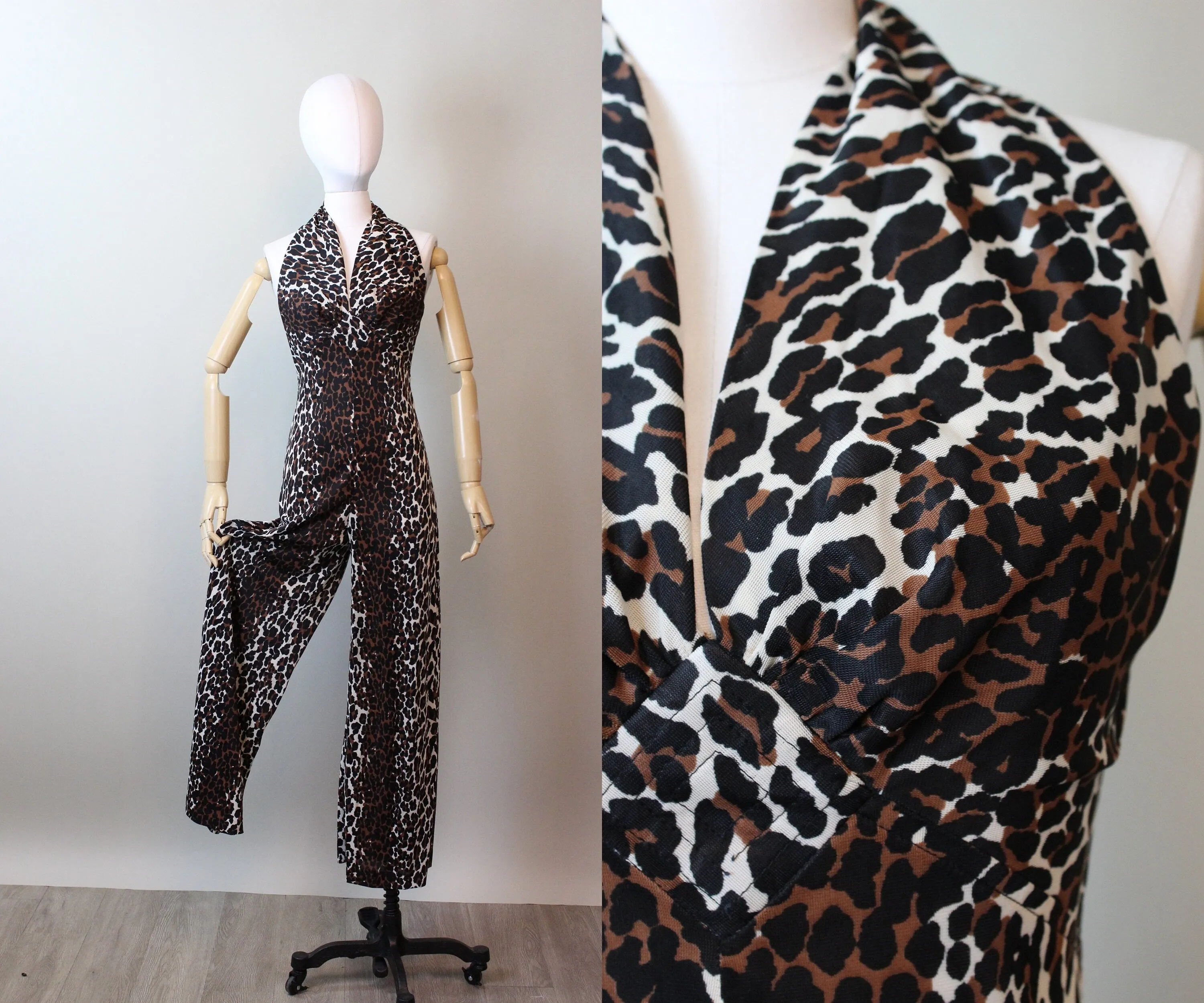 1960s LEOPARD print jumpsuit small | new spring