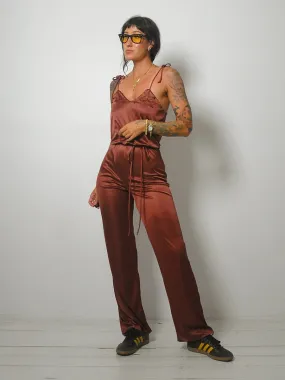 1970's Tie Shoulder Jumpsuit