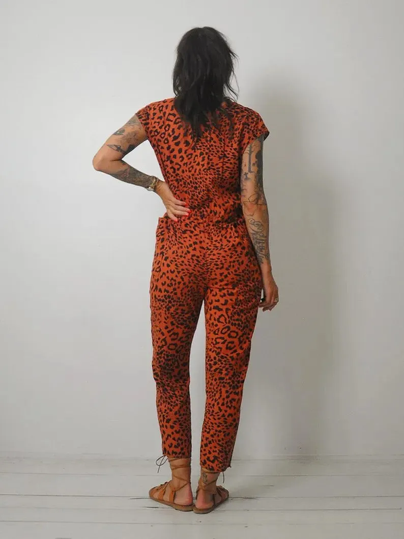 1980's Leopard Print Jumpsuit