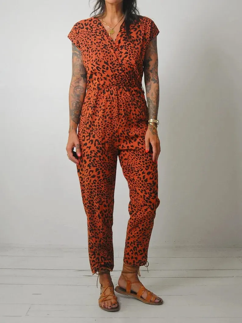 1980's Leopard Print Jumpsuit