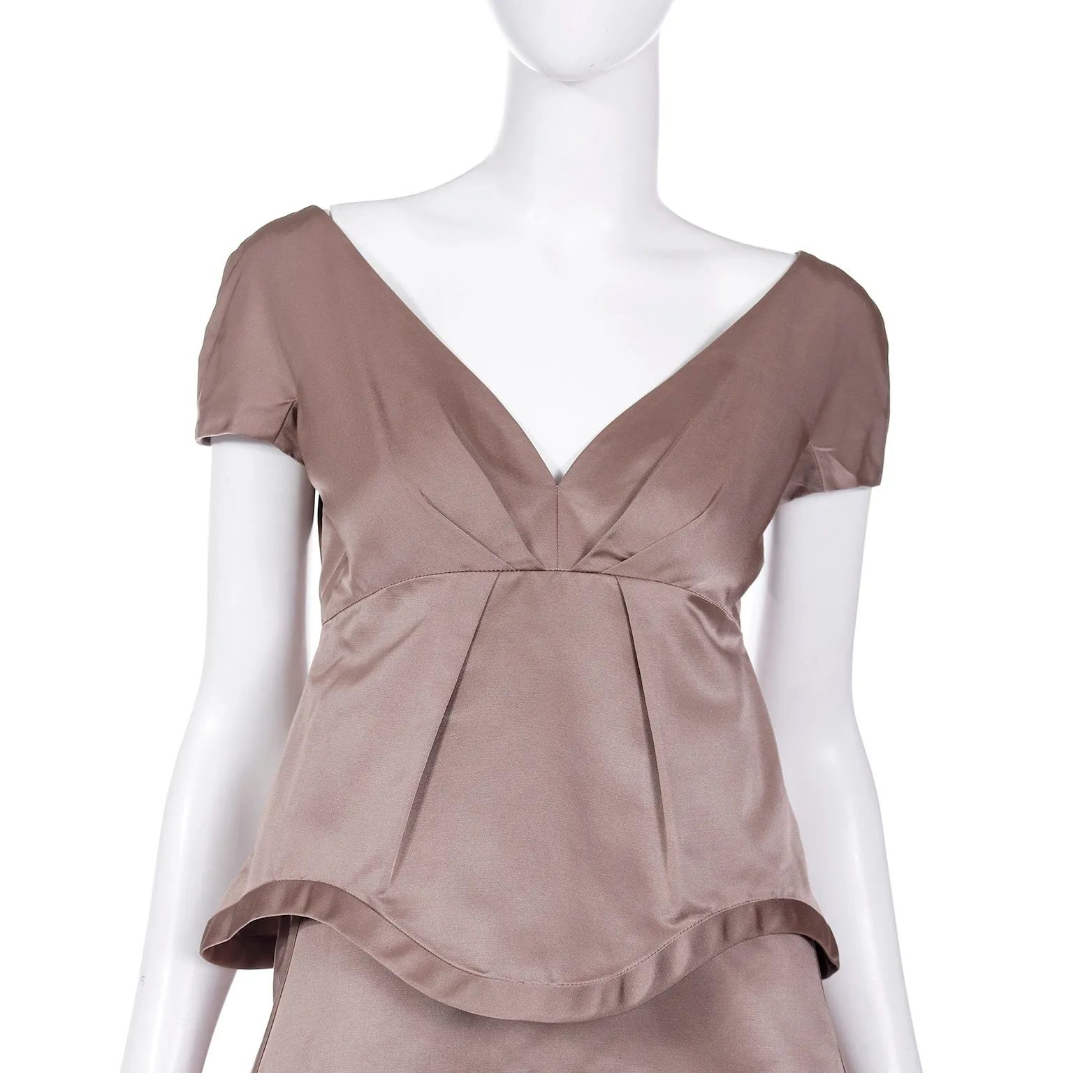 2000s Marc Jacobs Toffee Brown Wavy Tiered Party Dress