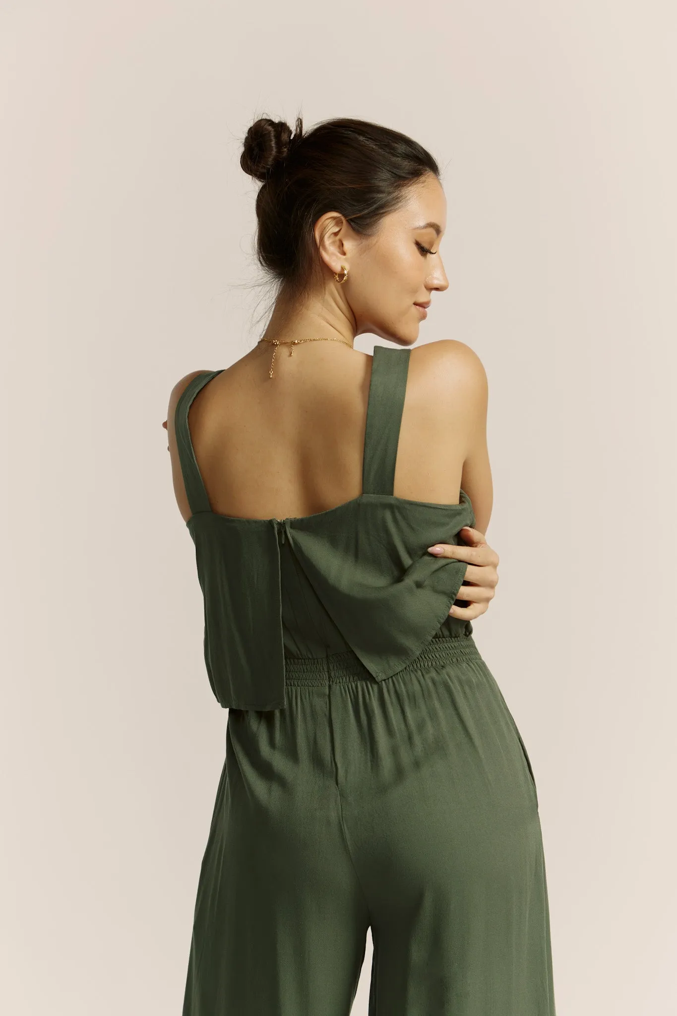 Adele Khaki Green Jumpsuit