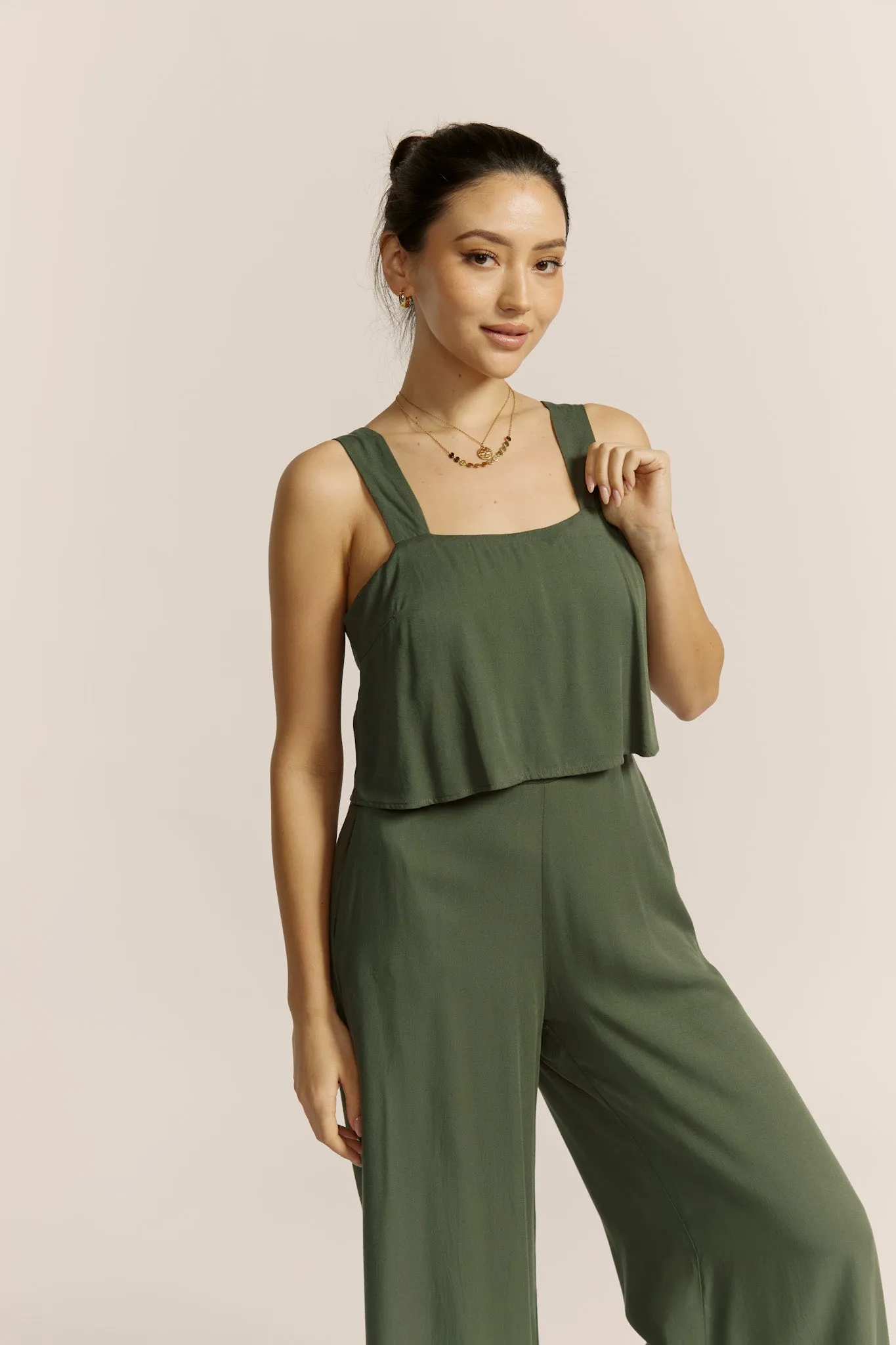 Adele Khaki Green Jumpsuit