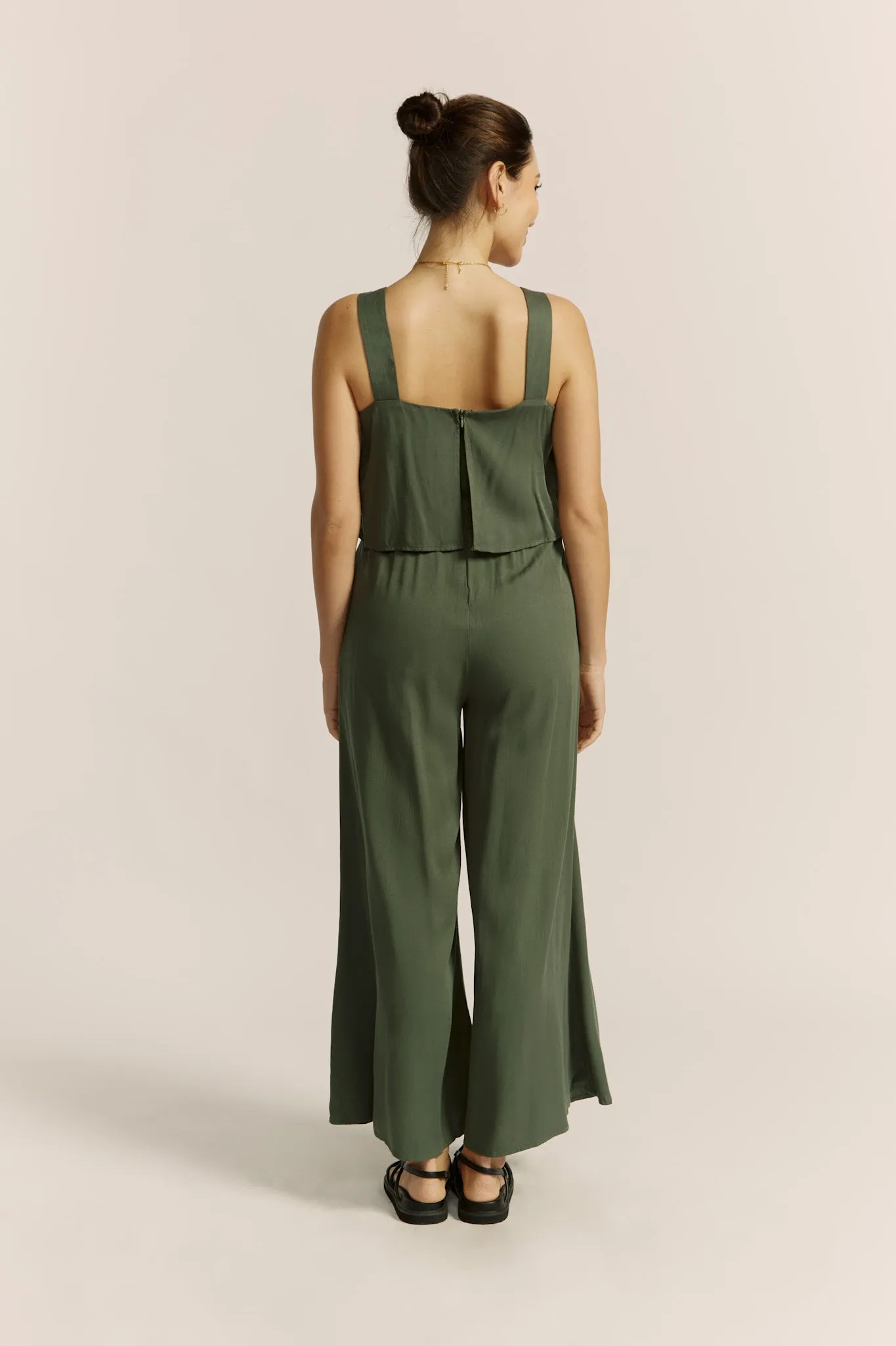 Adele Khaki Green Jumpsuit