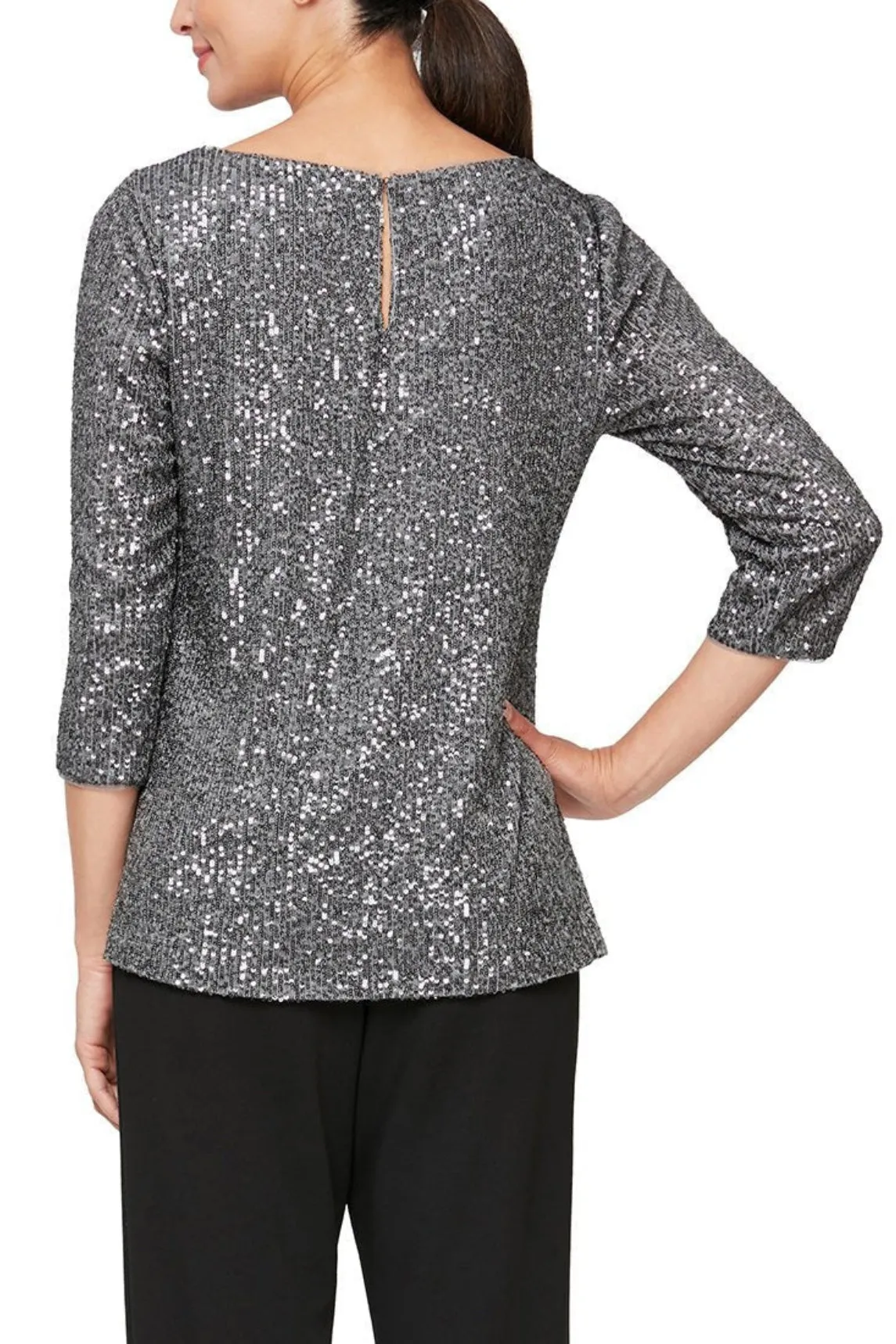 Alex Evenings Sequin-Detail Tunic Blouse - Wholesale