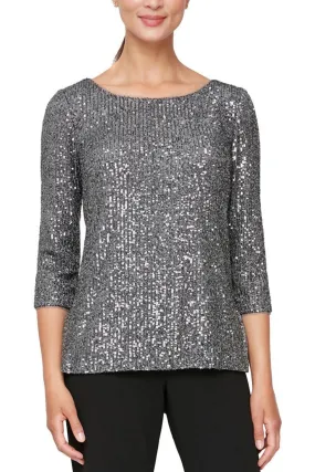 Alex Evenings Sequin-Detail Tunic Blouse - Wholesale