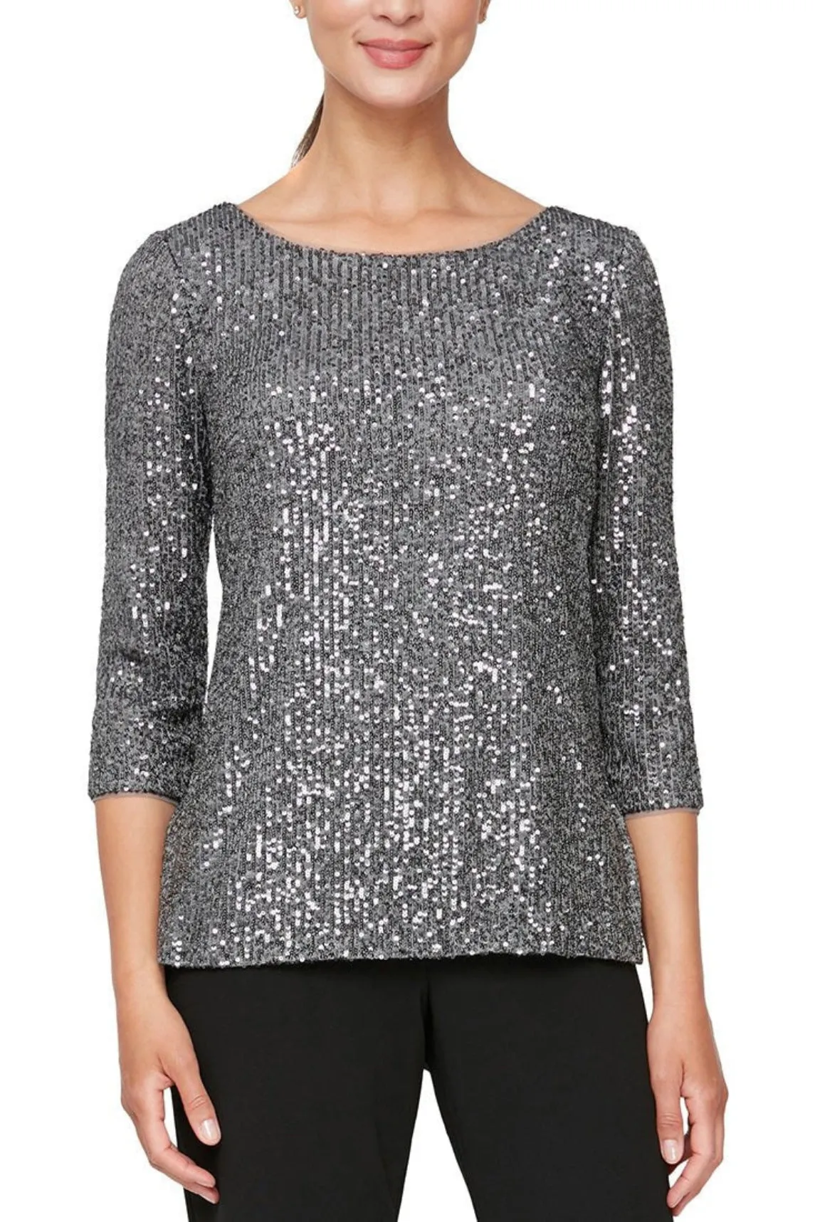 Alex Evenings Sequin-Detail Tunic Blouse - Wholesale