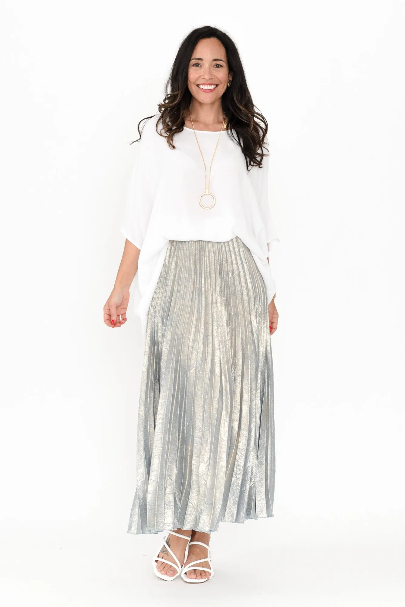 Alias Champagne Pleated Skirt