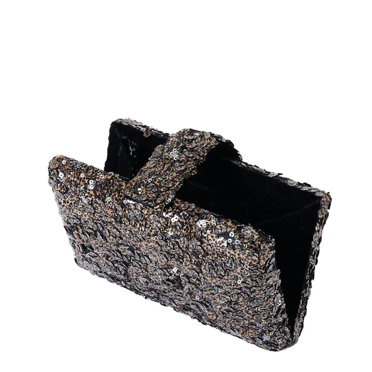 Antique Sequin Clutch - Black Mix