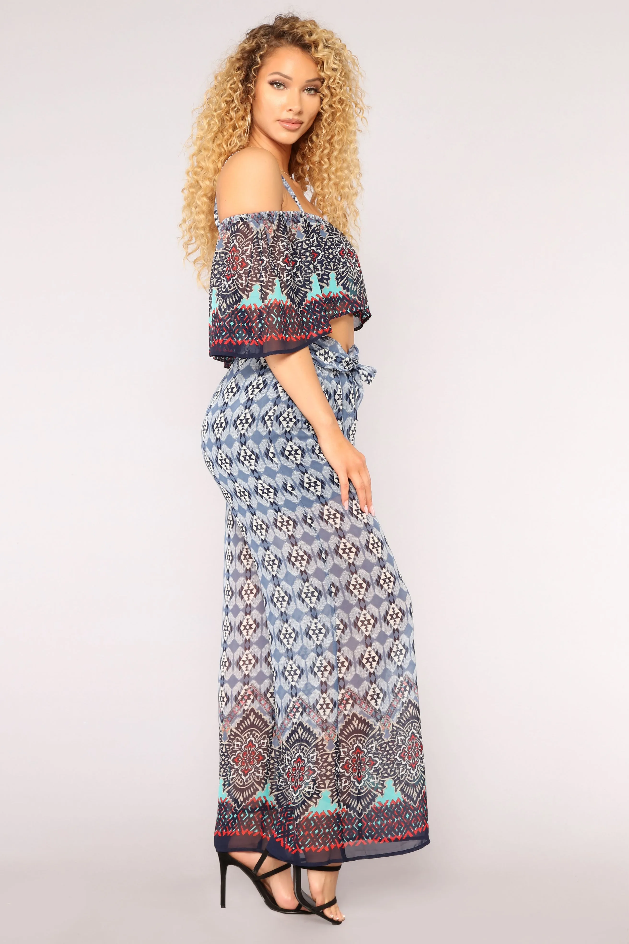 Aruba Border Print Jumpsuit - Multi