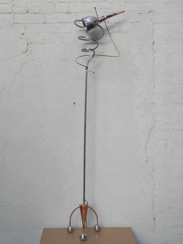 Atomic Copper Aluminum Floor Lamp, Artisan Sculptural Lighting