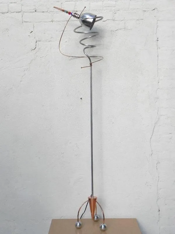 Atomic Copper Aluminum Floor Lamp, Artisan Sculptural Lighting