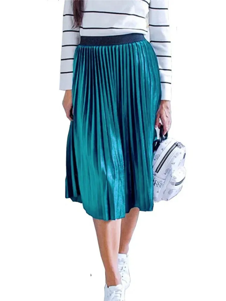 Autumn Winter Long Skirt Women Streetwear High Waisted Skinny Velvet Skirt Female Ladies Pleated Skirts Elegant Maxi Women Skirt