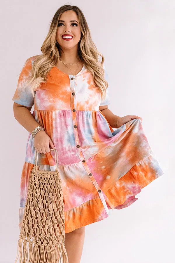 Beach Town Tie Dye Babydoll Dress Curves