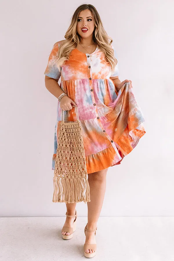 Beach Town Tie Dye Babydoll Dress Curves