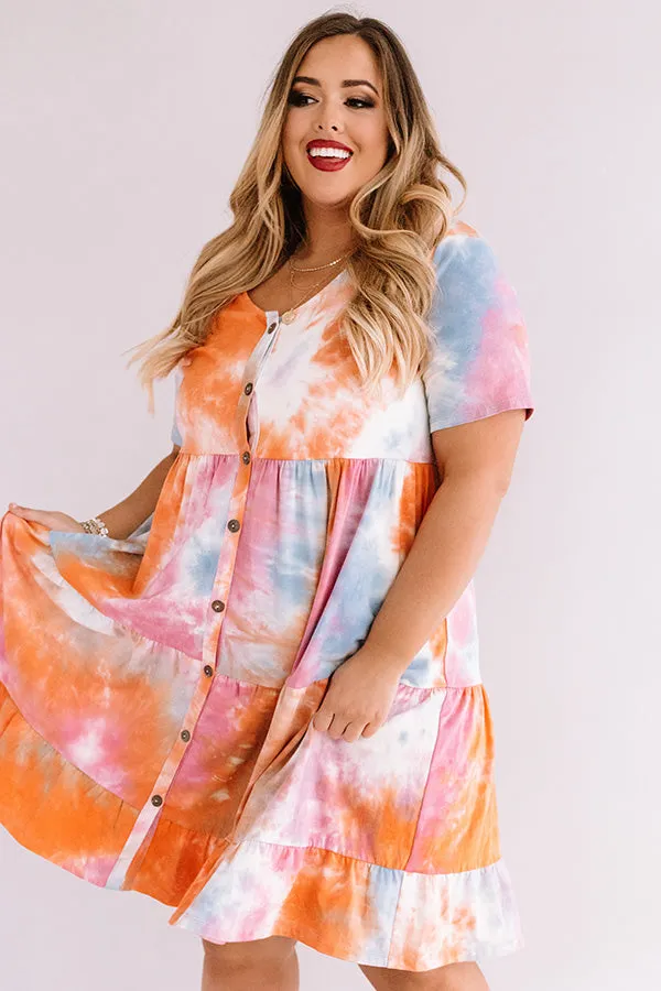 Beach Town Tie Dye Babydoll Dress Curves