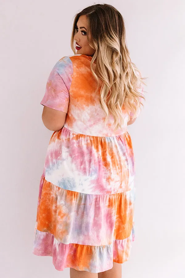 Beach Town Tie Dye Babydoll Dress Curves