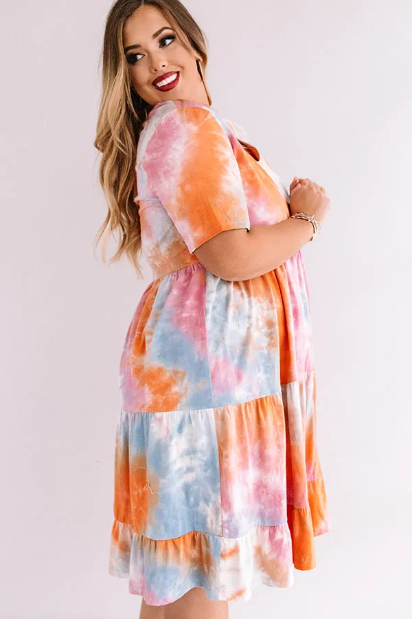 Beach Town Tie Dye Babydoll Dress Curves