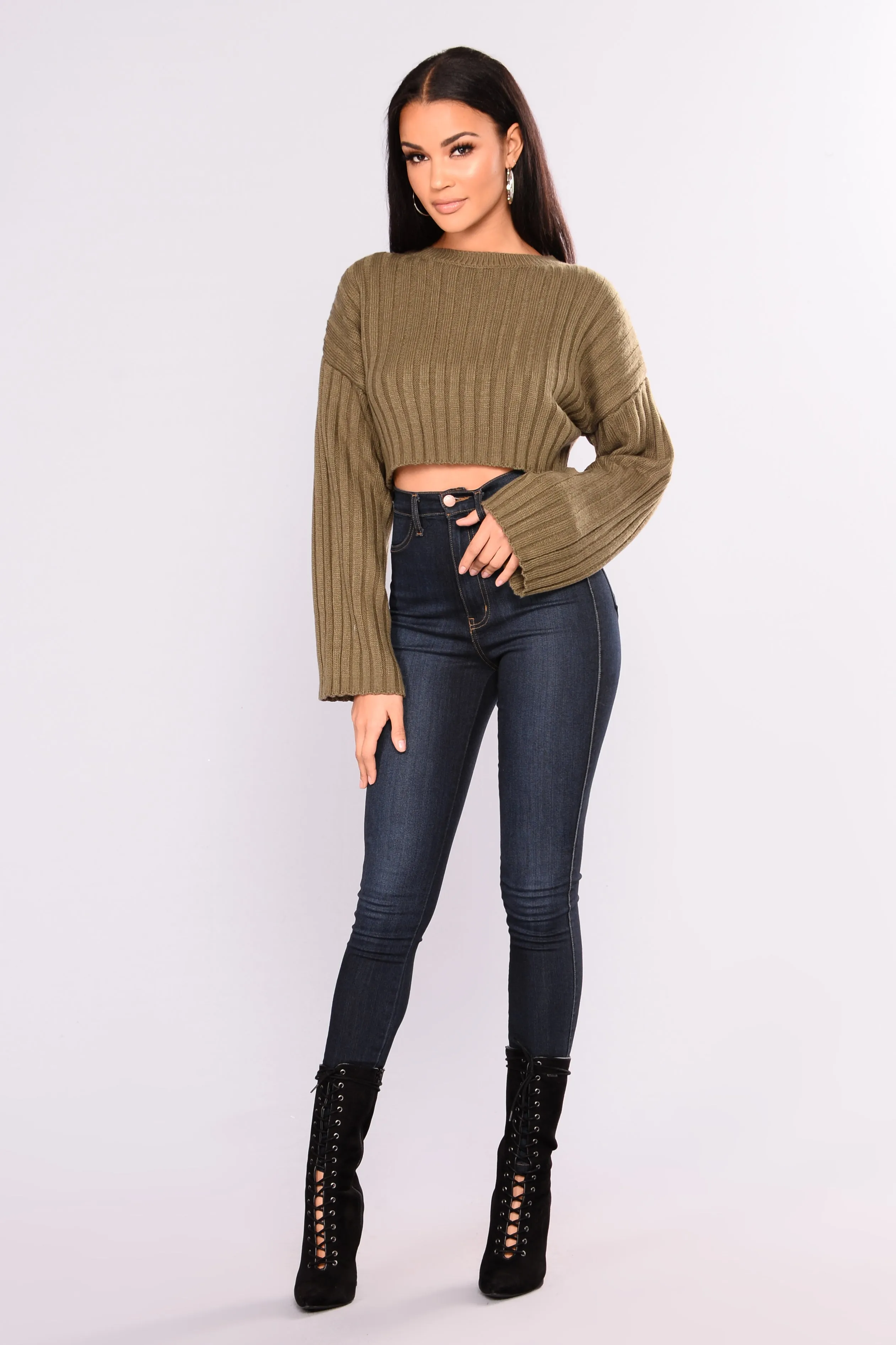 Bessie Ribbed Sweater - Olive