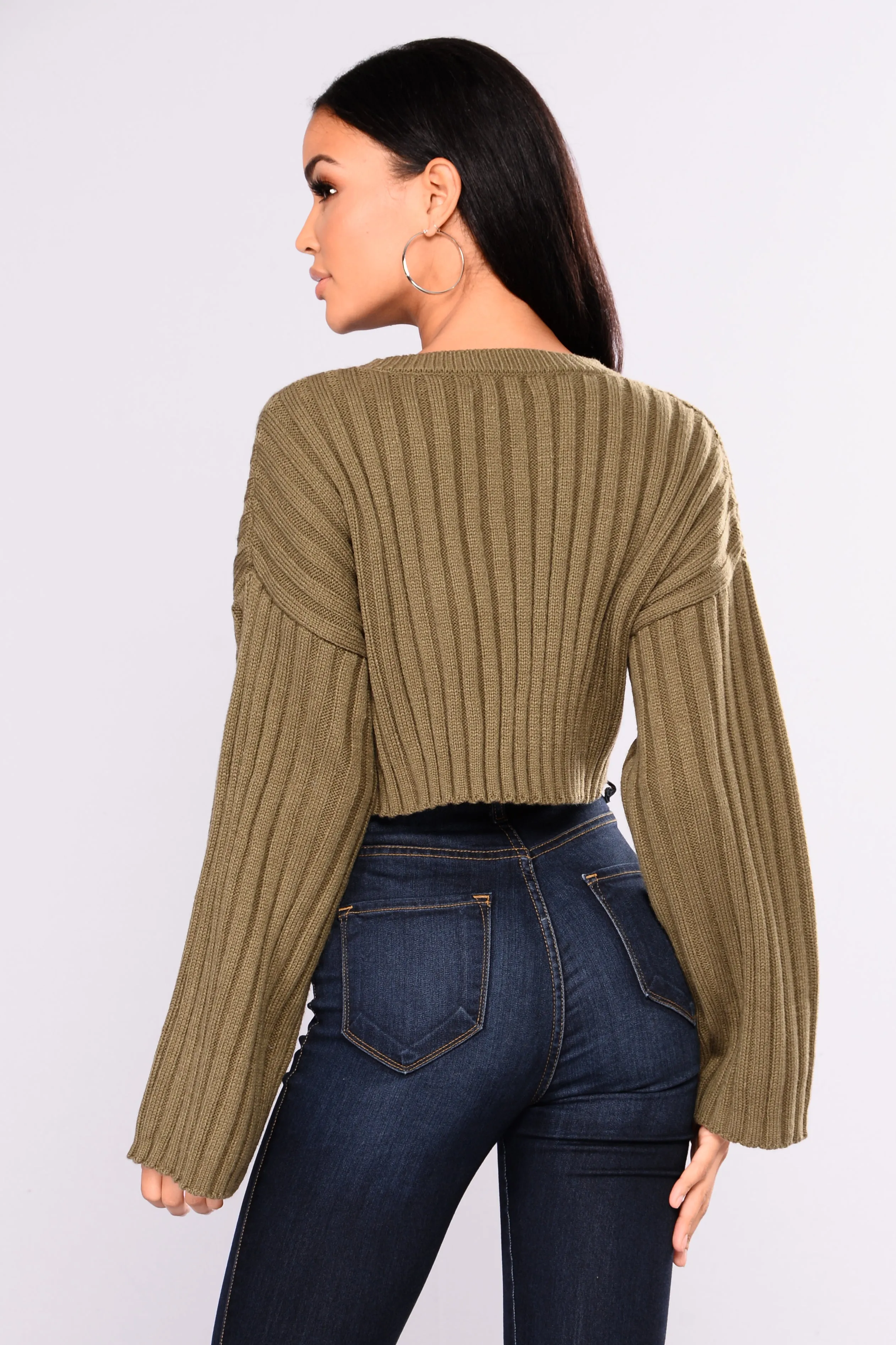 Bessie Ribbed Sweater - Olive