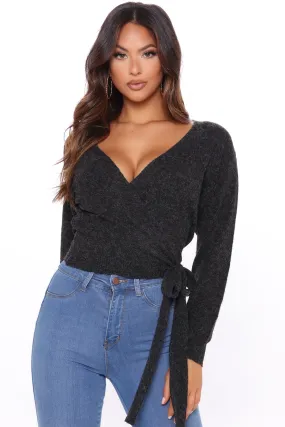 Best In Show Surplice Sweater - Charcoal