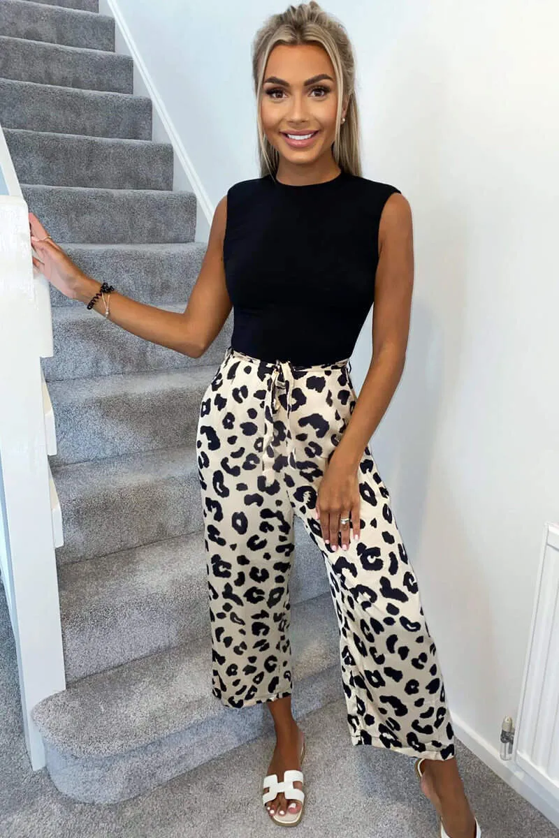 Black 2 in 1 Animal Print Jumpsuit