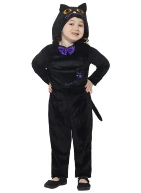 Black Cat Hooded Jumpsuit Toddler Halloween Costume