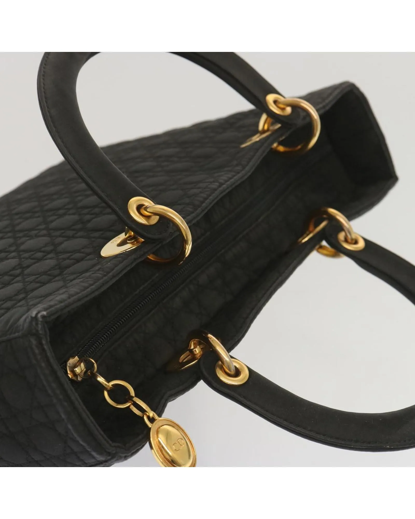 Black Nylon Lady Dior Hand Bag by Christian Dior - Authentic Ep3697