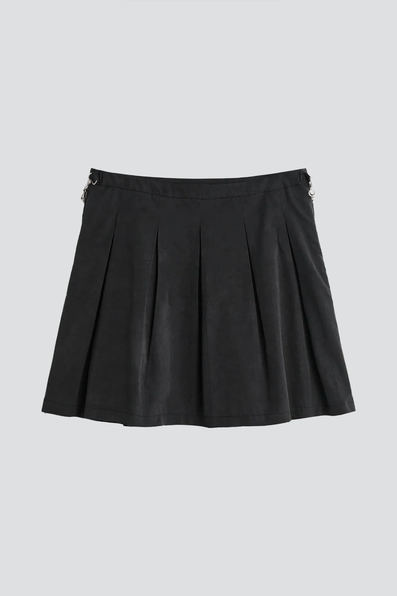 Black Peached Cupro Poplin Object Skirt