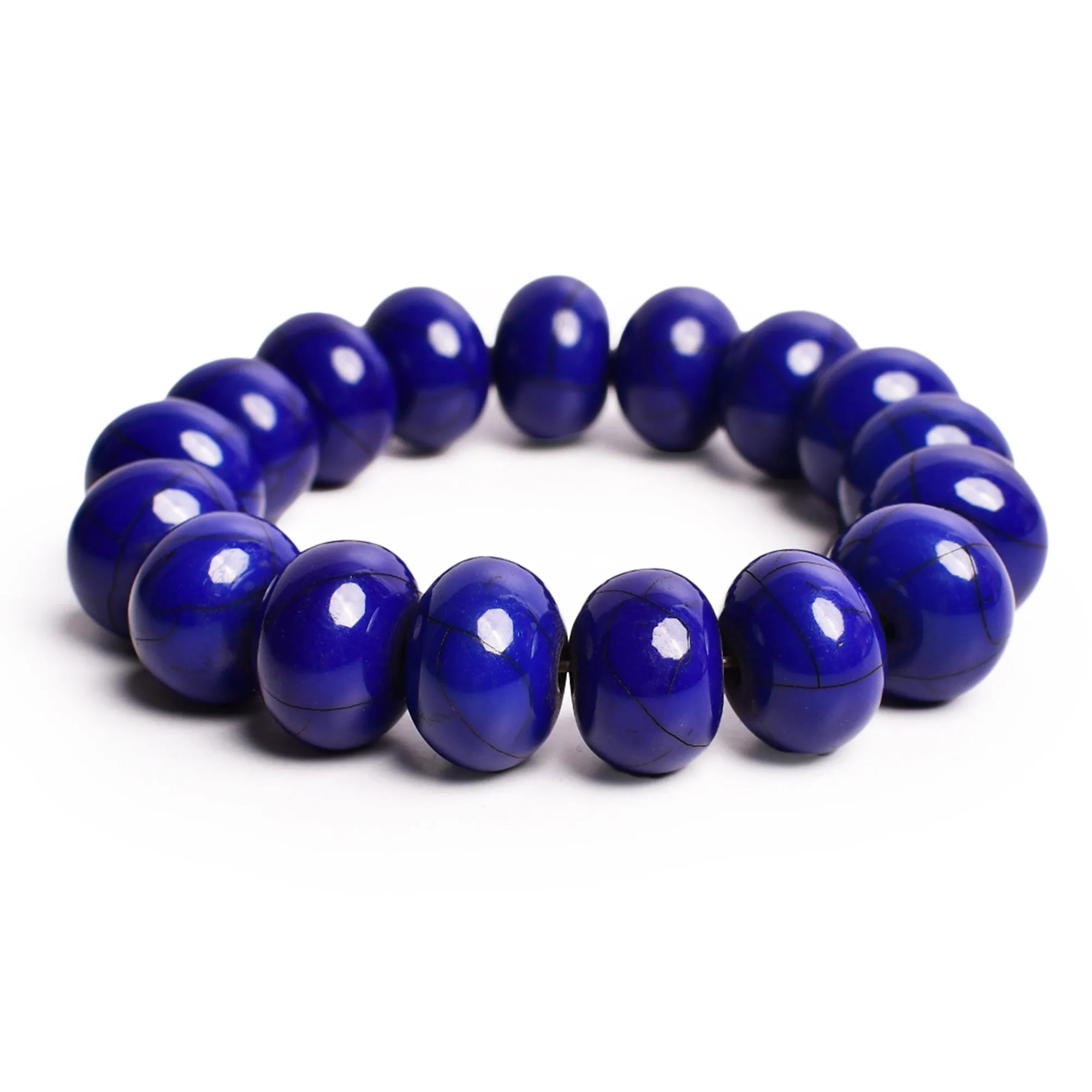 Blue Beaded Stretchable Bracelet by Bamboo Tree Jewels