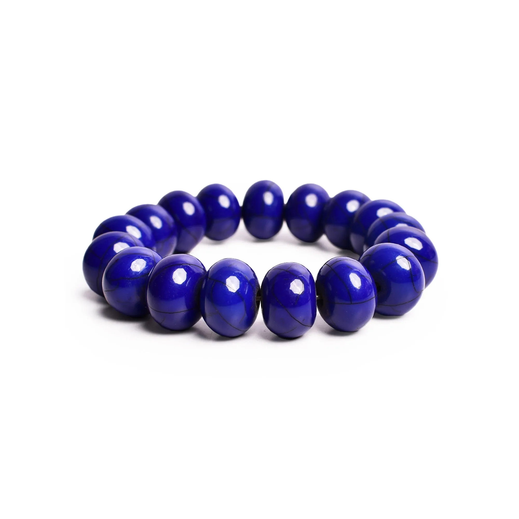 Blue Beaded Stretchable Bracelet by Bamboo Tree Jewels