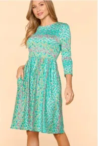 Blue Floral Babydoll Dress - #4165-4170