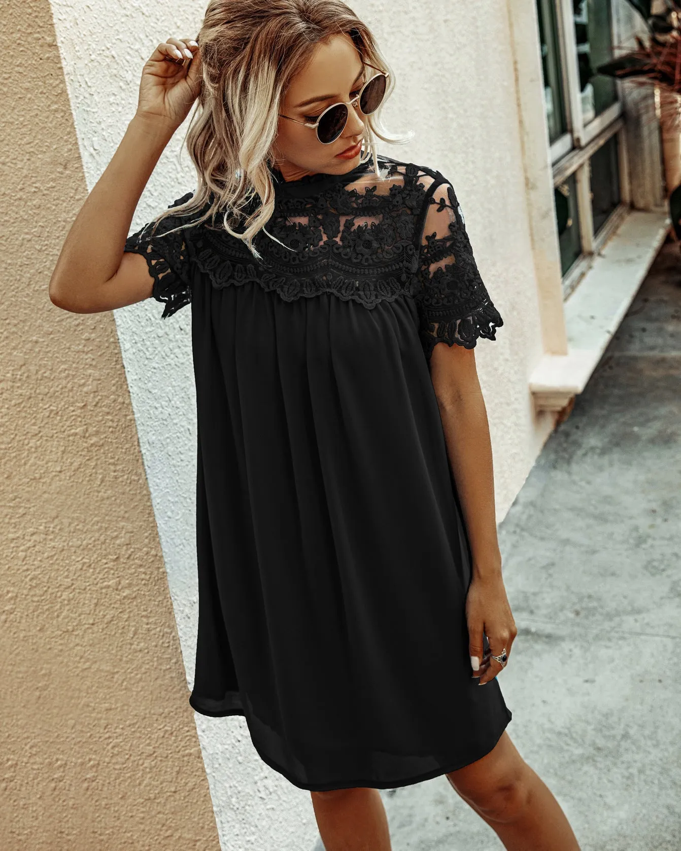 Bonnell Crochet Babydoll Dress - FINAL SALE