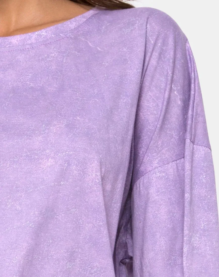 Botec Tee in Purple Acid Wash