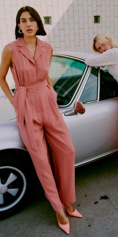 B.Young Belted Jumpsuit, rose