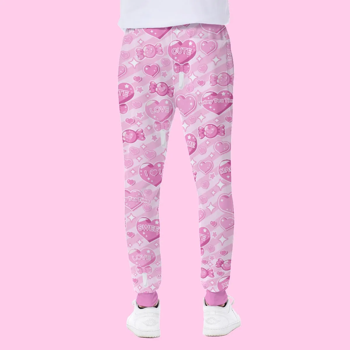 Candy Love Hearts (Pink Cutie) Men's Sweatpants