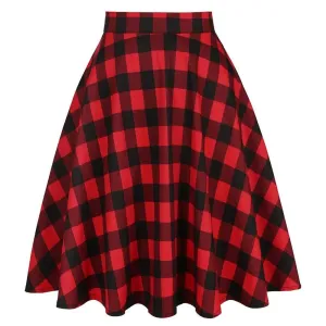 Casual Kawaii Plaid Women Vintage Skirt 50s 60s 40s Harajuku Preppy Floral Printed Japanese School Uniforms Ladies Summer Skater