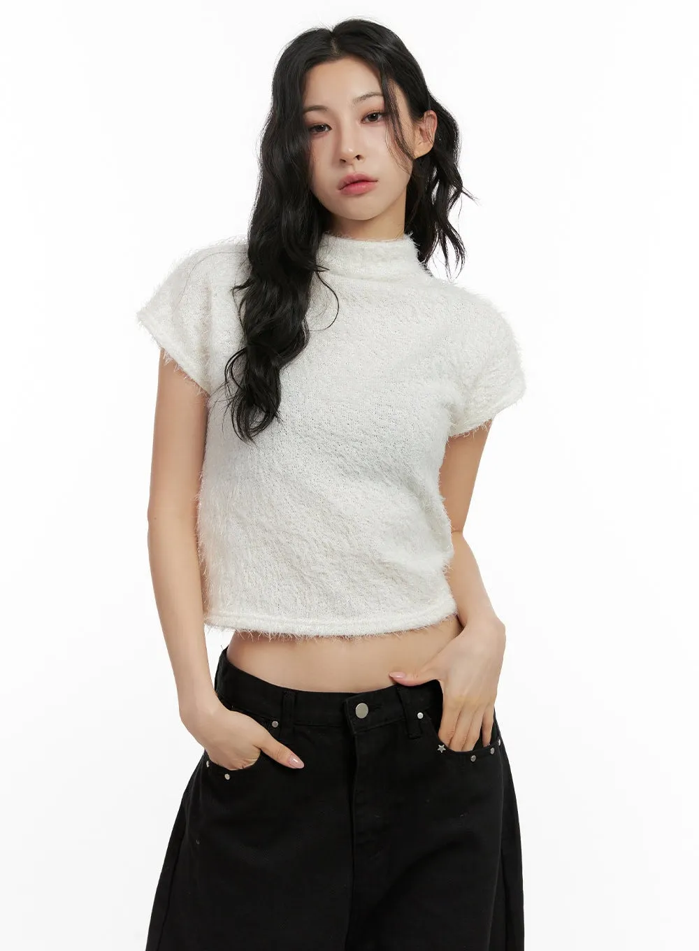 Chic Turtle Neck Crop Tee CN416