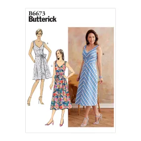 CLEARANCE • BUTTERICK PATTERN MISSES' DRESS AND SASH 6673