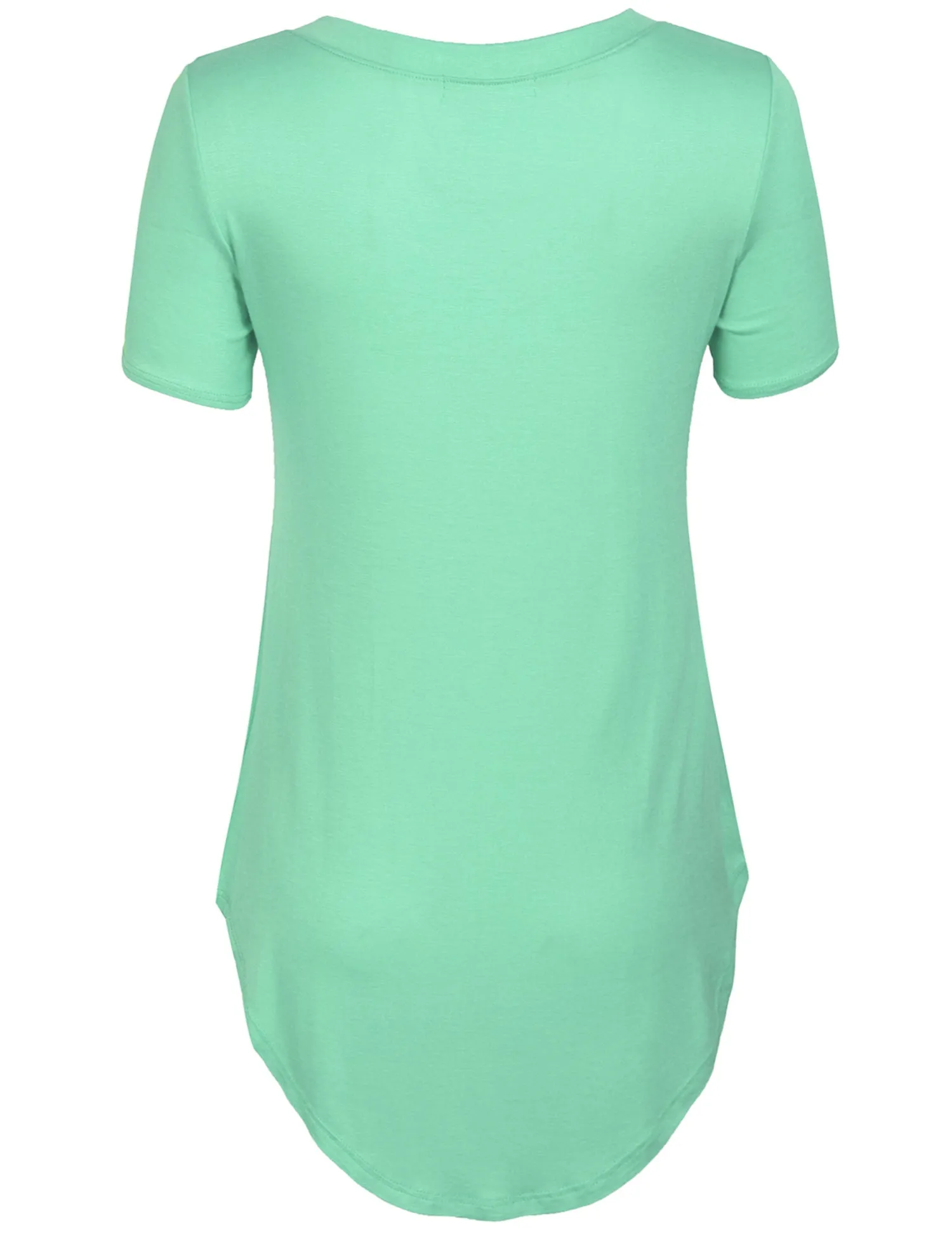 [Clearance] Womens Short Sleeve Asymmetrical Hemline  V Neck Tunic Top