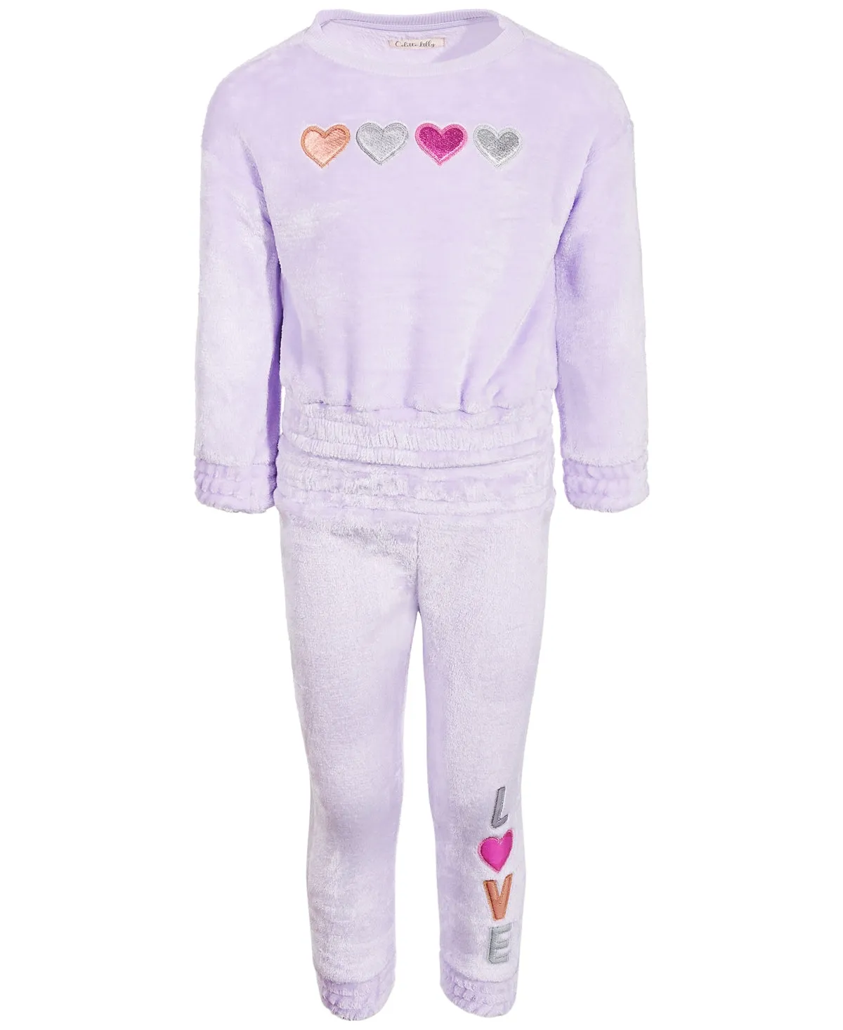 Colette Lilly Toddler Girls Cozy Sweatshirt & Jogger Pants Set - Pastel Lilac