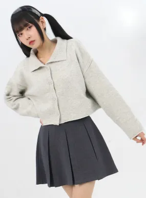 Collar Crop Cardigan IN314