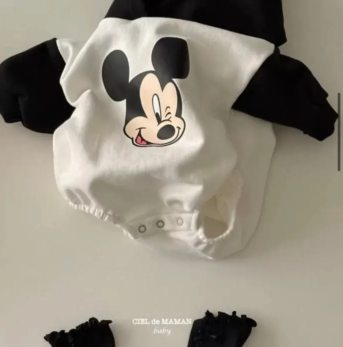 Color Block Mickey Hooded Romper