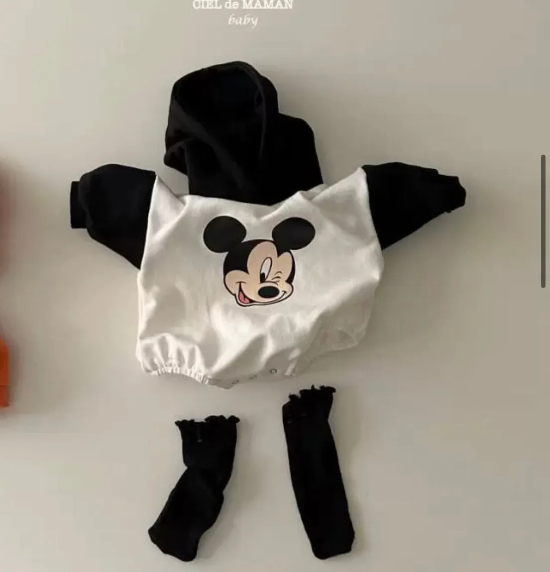 Color Block Mickey Hooded Romper